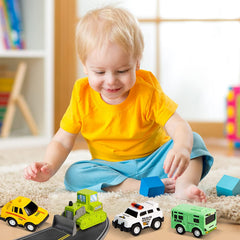 Pull Back City Cars and Trucks Toy, 18 Pcs