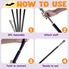 Halloween Silver Costume Walking Cane 1pc