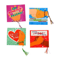 28Pcs Kids Valentines Cards With Cute Colorful Friendship Bracelets-Classroom Exchange Gifts