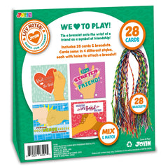 28Pcs Kids Valentines Cards With Cute Colorful Friendship Bracelets-Classroom Exchange Gifts