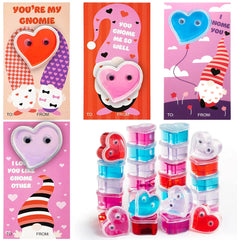 28Pcs Kids Valentines Cards with Heart Shaped Slime-Classroom Exchange Gifts
