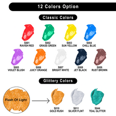Washable Kids Tempera Paint Set, 12 Pcs