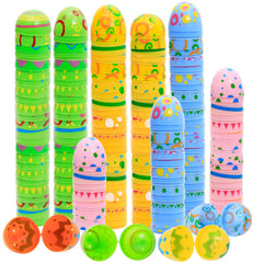 200Pcs Printed Plastic Easter Egg Shells 2.3in