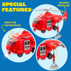 3 In 1 Fire Rescue Truck Car Set