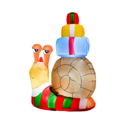 6ft Long Cute Snail with a Stack of Gifts Inflatable
