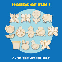 12 Wooden Magnet Creativity Arts & Crafts Painting Kit