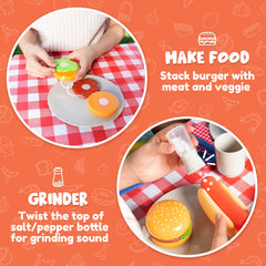 PLAY-ACT - Barbecue Food and Accessories Toy Set, 27 Pcs