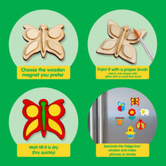 12 Wooden Magnet Creativity Arts & Crafts Painting Kit