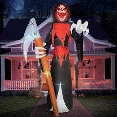 Joiedomi 12ft Grim Reaper with Scythe LED Halloween Inflatable