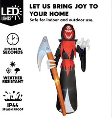 Joiedomi 12ft Grim Reaper with Scythe LED Halloween Inflatable