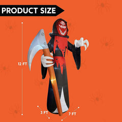 Joiedomi 12ft Grim Reaper with Scythe LED Halloween Inflatable