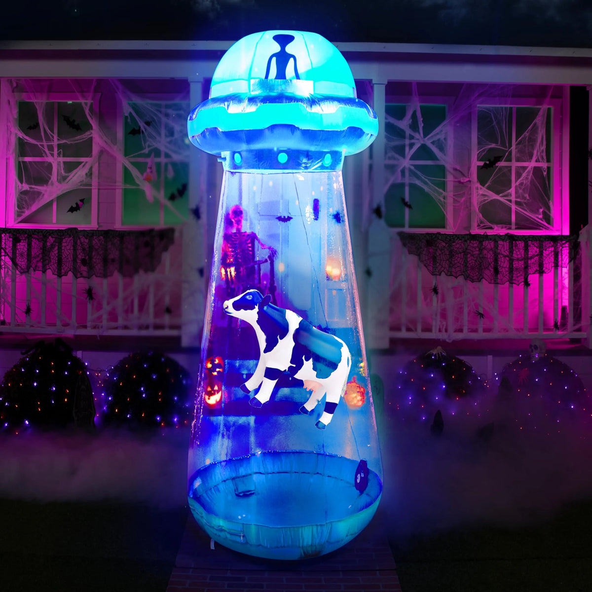 12 FT Tall Halloween Inflatable UFO Decoration with Built-in LEDs