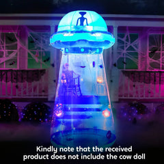 12 FT Tall Halloween Inflatable UFO Decoration with Built-in LEDs