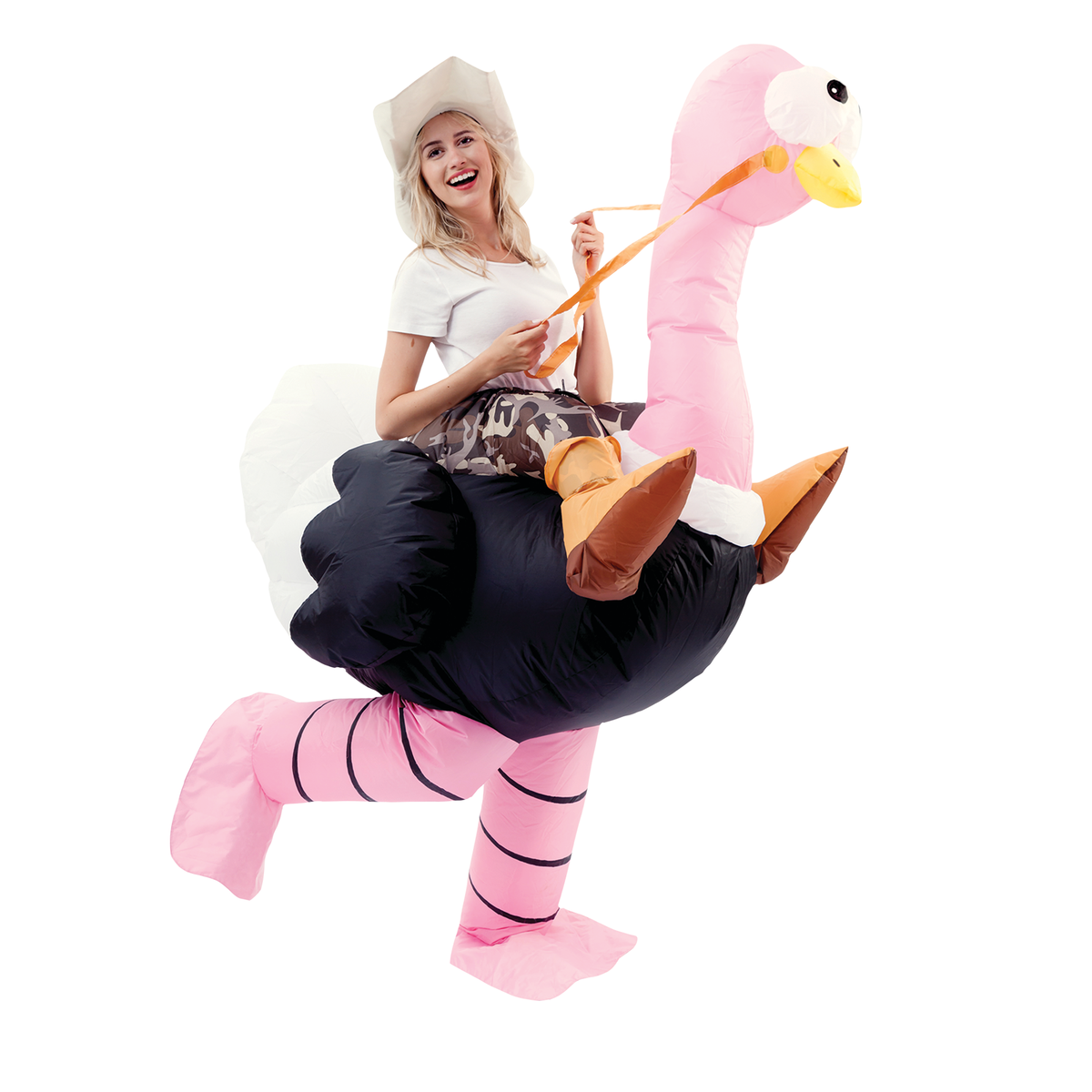 Riding-an-ostrich Costume Inflatable - Adult