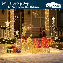 200 LED Lighted Christmas Reindeer and Sleigh Outdoor Decoration