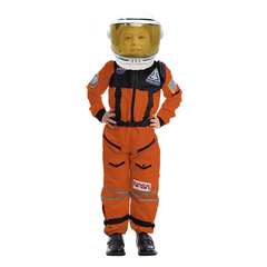 Child Unisex Astronaut Orange Costume with Helmet