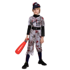 Scary Baseball Player Zombie Costume Cosplay - Child