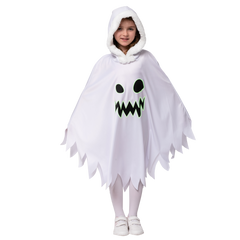 Scary Smiling Ghost Dress with Hood - Child