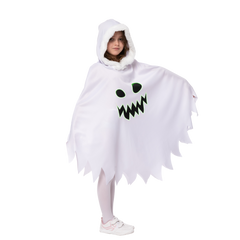 Scary Smiling Ghost Dress with Hood - Child