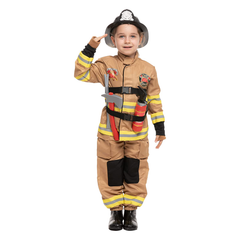 Dark Brown Fire Fighter Costume for Kids- Boys