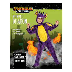 Unisex Purple Dragon Costume - Child