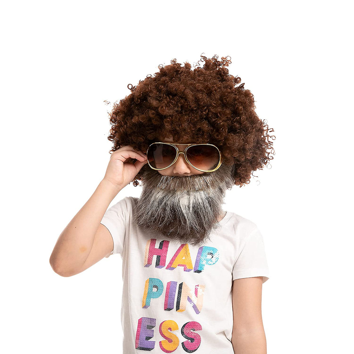 Brown Afro Wig and Beard