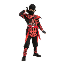 Ninja Warrior Red/Black Costume Cosplay- Child