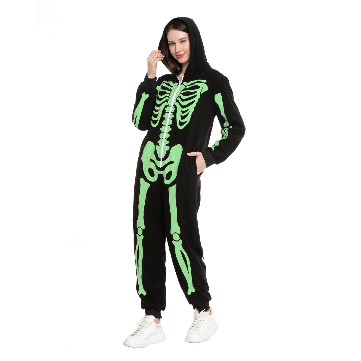 Skeleton Family Matching Pajama jumpsuit (Glow in the Dark) for Women - Adult