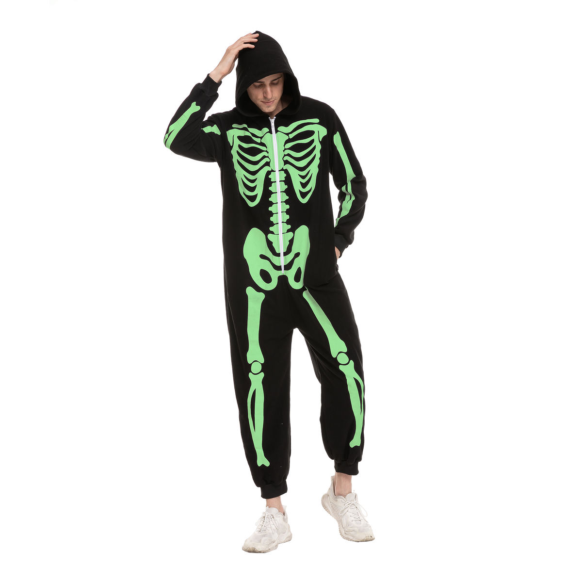 Skeleton Family Matching Pajama Onesie (Glow in the Dark) for Man - Adult