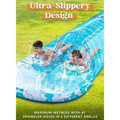 Sloosh 22.5ft Bubble Double Lawn Water Slide