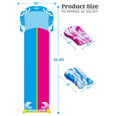 22.5ft Waves Double Lawn Water Slide