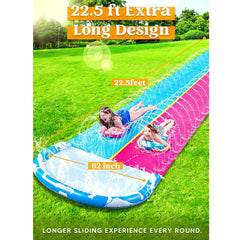 22.5ft Waves Double Lawn Water Slide