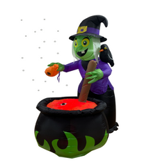 6ft Tall Witch Pot with Bubbling Potion Halloween Inflatable