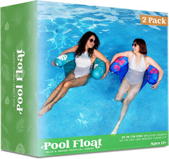 2Pcs Floating Noodle Chair with Tropical Leaves Design