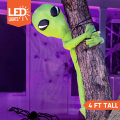 4 FT Tall Halloween Inflatable Alien Tree Hugger