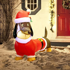 Christmas Santa's 'Lil Helper Dachshund Inflatable