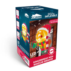 3.5ft Christmas Inflatable Gingerbread Man Broke Out from Window