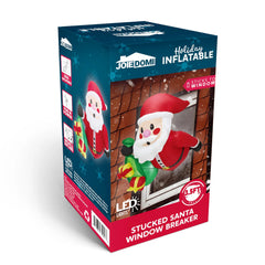 3.5ft Tall Christmas Inflatable Santa with Gift Bags Broke Out from Window