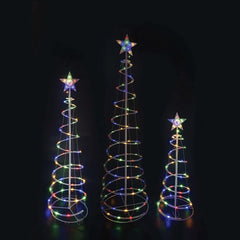 Lighted Spiral Christmas Tree Set LED Warm White, 3 Pcs