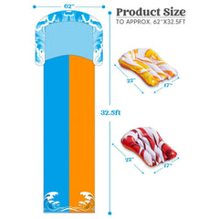 32.5ft Waves Double Lawn Water Slide
