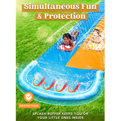 32.5ft Waves Double Lawn Water Slide