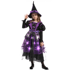 LED Light up Witch Costume  For Role Play Cosplay- Child