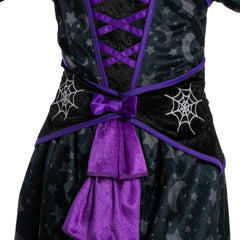 Purple Witch Costume with Stars and Moon Skirt Design - Child