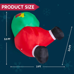 3ft Christmas Inflatable Santa Butt Stuck Broke Out from Window