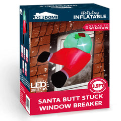 3ft Christmas Inflatable Santa Butt Stuck Broke Out from Window