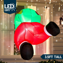 3ft Christmas Inflatable Santa Butt Stuck Broke Out from Window