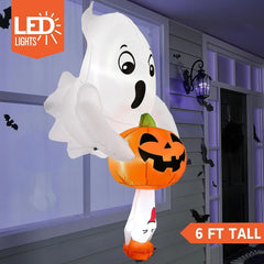 4.5 FT Halloween Inflatable Ghost Broke Out from Window