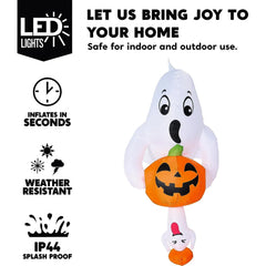 4.5 FT Halloween Inflatable Ghost Broke Out from Window