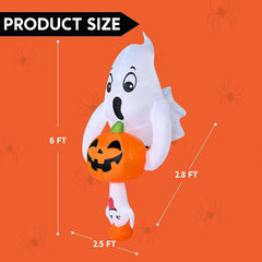4.5 FT Halloween Inflatable Ghost Broke Out from Window