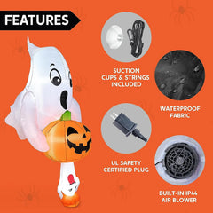 4.5 FT Halloween Inflatable Ghost Broke Out from Window